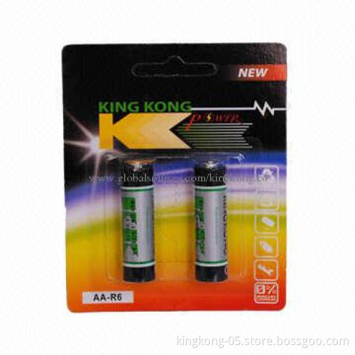 AA Carbonic Zinc Dry-cell Batteries, 0% Mercury and Cadmium